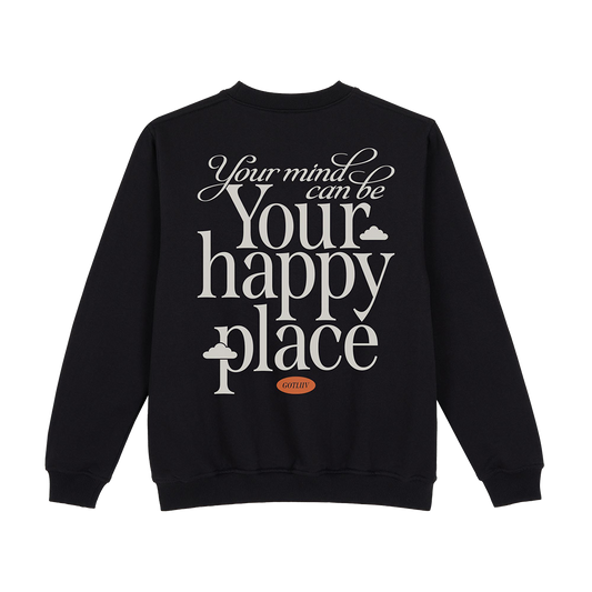 GotLuv "Your Happy Place Sweatshirts" Pitch Black